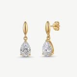 Vanderbilt pear zirconia drop earrings (gold) - Liberty in Love