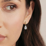 Vanderbilt pear zirconia drop earrings (gold) - Liberty in Love