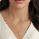 Vanderbilt pear zirconia pendant necklace (silver)