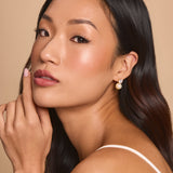 Veda large pearl and brilliant-cut crystal earrings (gold)