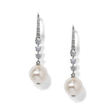 Venus pearl drop leverback earrings (silver)