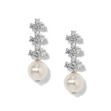 Venus pearl drop earrings (silver)