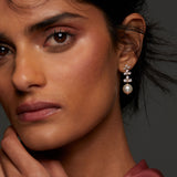 Venus pearl drop earrings (silver)