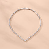 Vera crystal chevron v shaped necklace