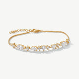 Versailles pear and marquise zirconia bracelet (gold)