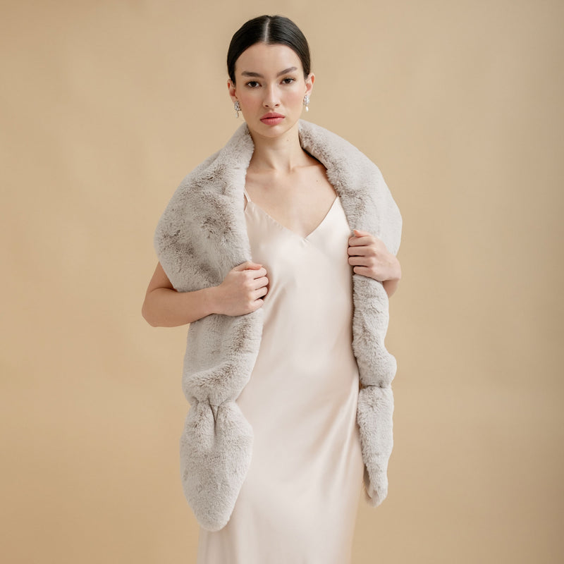 Vintage faux fur wrap mist grey Helen Moore Liberty in Love