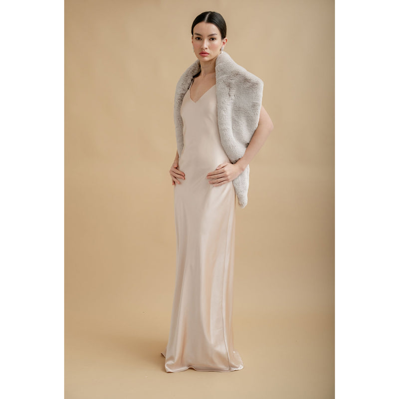 Vintage faux fur wrap (mist grey) - Liberty in Love