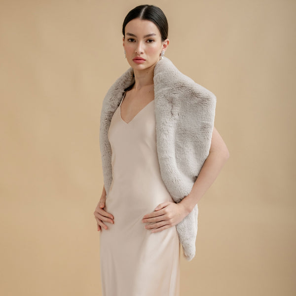 Vintage faux fur shawl store