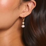 Violette floral crystal & pearl drop earrings (gold)