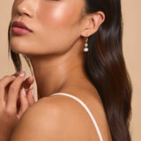 Violette floral crystal & pearl drop earrings (gold)