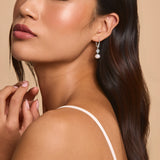 Violette floral crystal & pearl drop earrings (silver)
