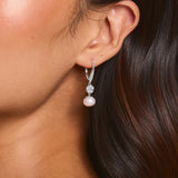 Violette floral crystal & pearl drop earrings (silver)