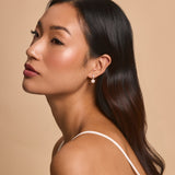 Nell pearl and crystal drop earrings (gold)