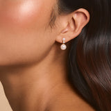 Nell pearl and crystal drop earrings (gold)
