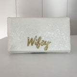 'Wifey' ivory sequin clutch - Liberty in Love