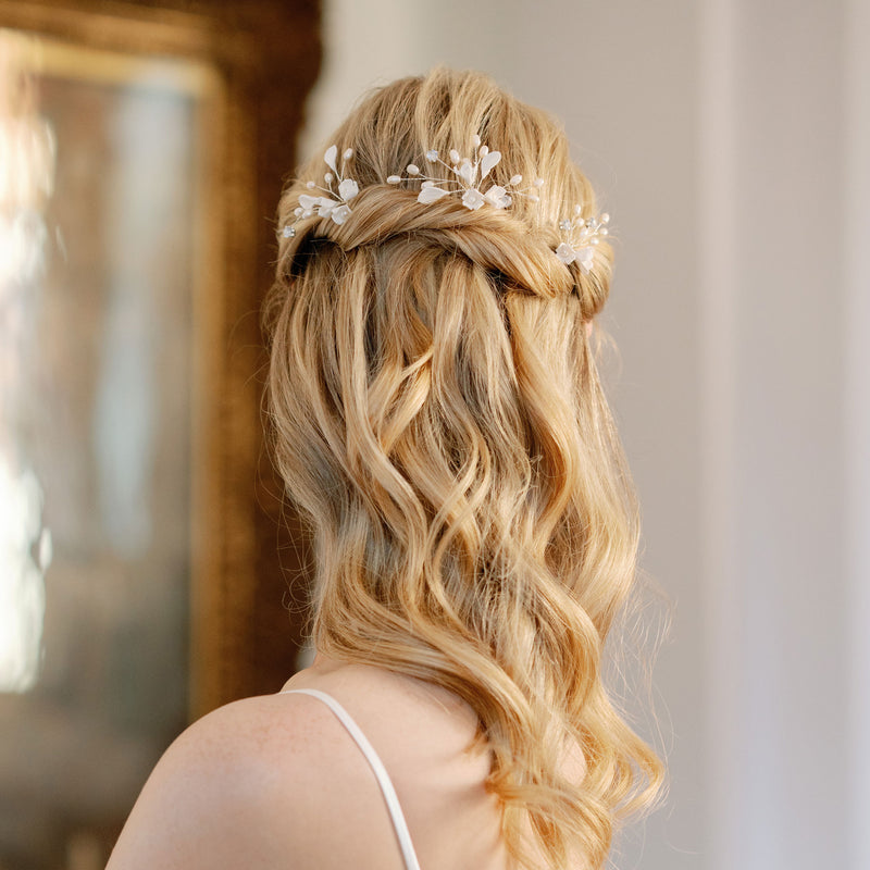 Wild beauty clay floral hair pins - Liberty in Love