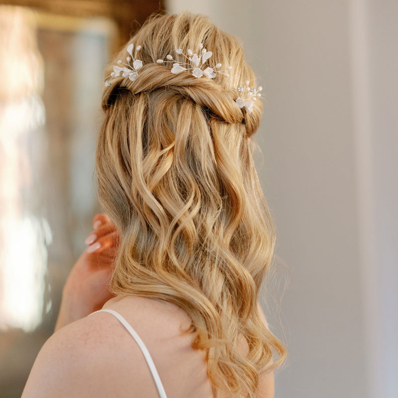 Wild beauty clay floral hair pins - Liberty in Love