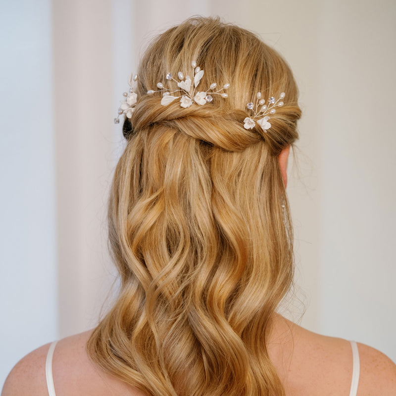Wild beauty clay floral hair pins - Liberty in Love