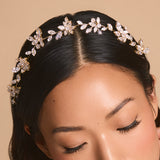 Wildwood gold floral crystal hair vine
