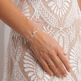 Woodstock pearl and marquise zirconia bracelet (silver)