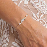 Woodstock pearl and marquise zirconia bracelet (silver)