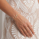Woodstock pearl and marquise zirconia bracelet (gold)