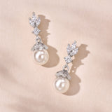 Zita CZ pearl drop earrings (silver) - Liberty in Love