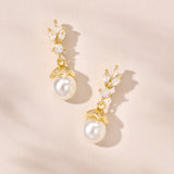 Zita CZ pearl drop earrings (gold) - Liberty in Love