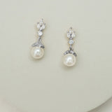 Zita CZ pearl drop earrings (silver) - Liberty in Love