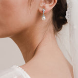 Zita CZ pearl drop earrings (silver) - Liberty in Love