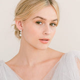 Avery crystal and pearl drop earrings (silver plated, light silver)