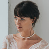 Harper pearl choker necklace (gold)