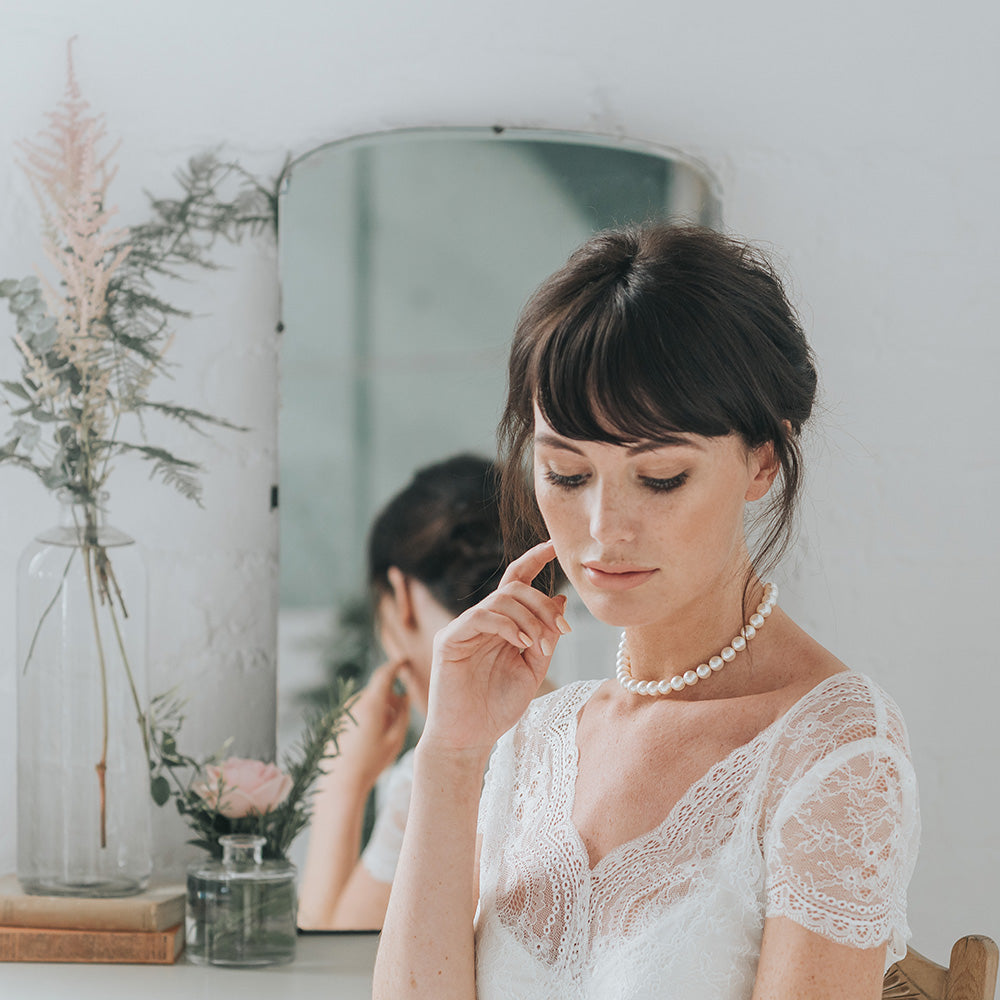 Pearl choker necklace (gold) | Harper | Chez Bec – Liberty in Love