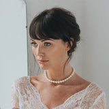 Harper pearl choker necklace (silver)