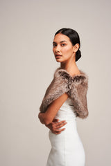Faux fur shoulder wrap (ivory cloud) - Liberty in Love