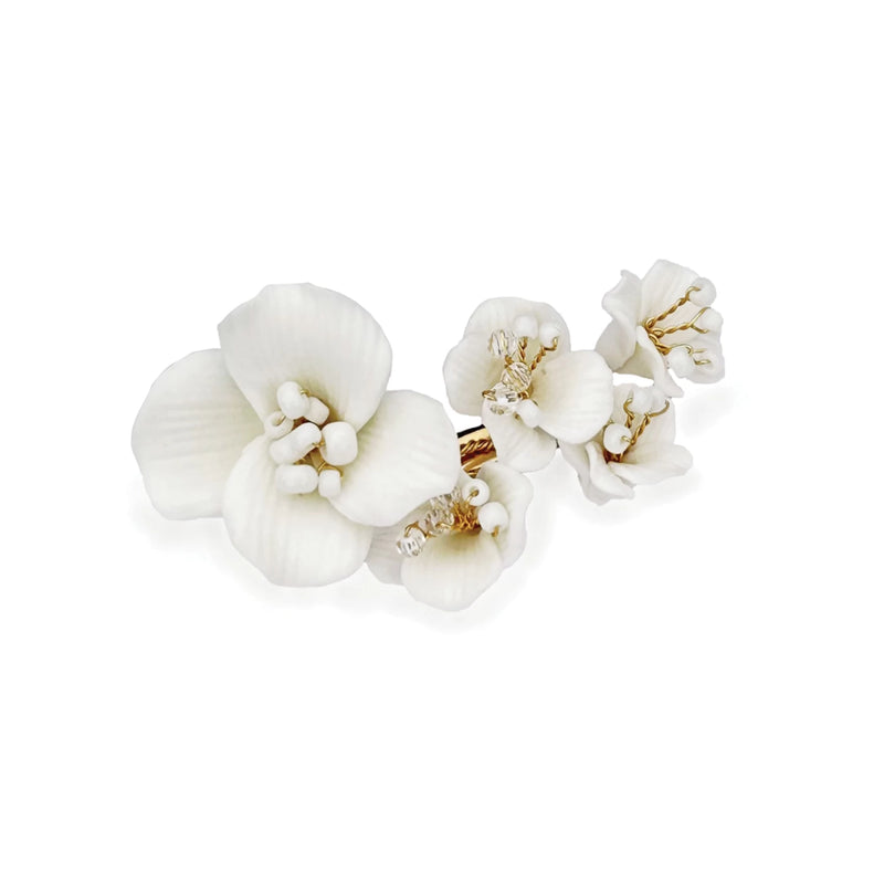 Tigerlily ceramic floral clip (gold) - Liberty in Love