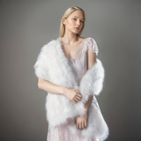 Ivory long feather bridal wrap - Liberty in Love