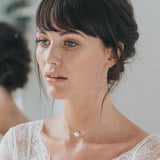 Luna single pearl chain choker necklace (silver)