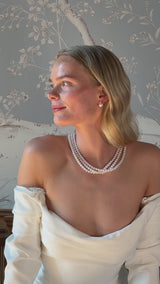 Azora pear zirconia and pearl earrings (gold)
