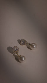 Coco pearl drop earrings (silver)