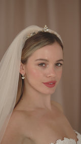 Phoenix single tier raw edge long veil