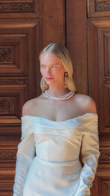 Seraphine triple strand pearl necklace (silver)