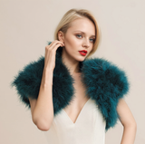 Teal feather bridal bolero - Liberty in Love