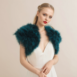 Teal feather bridal bolero - Liberty in Love