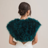 Teal feather bridal bolero - Liberty in Love