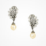 Pearl and crystal cluster drop earrings - Liberty in Love
