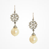 Crystal floral earrings with pearl drops - Liberty in Love