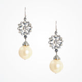 Crystal floral earrings with pearl drops - Liberty in Love
