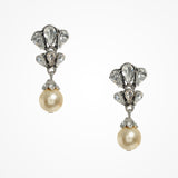 Crystal cluster pearl drop earrings - Liberty in Love