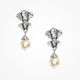 Crystal cluster pearl drop earrings - Liberty in Love